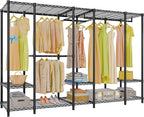 VIPEK V50 Extra Large Portable Closet Rack Bedroom Armoire Freestanding Wardrobe Closet, Heavy Duty Clothes Rack Multi-Functional Metal Clothing Rack for Hanging Clothes, Max Load 1300lbs, Black