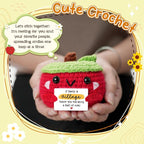 HEXMOZ End of Year Teachers Gifts - Apple Gift for Teachers - Daycare Teacher Appreciation Gifts - It Takes a Village Handmade Collectible Crochet Plush Doll