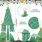 HunnmingRe 3 Pcs Large Macrame Christmas Tree Macrame Christmas Wall Decoration Hanging Ornaments Boho Wall Decor for Party Supplies (Pastel)