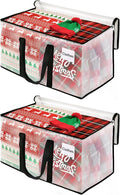 BlissTotes Moving Bags, 125L 2-Pack Storage Bags, Moving Box Heavy Duty Extra Large, Moving Totes with Zipper, Reinforced Handles Boxes for Packaging Moving, Decorative Wreath Storage