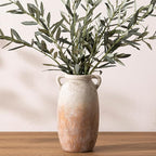 Ceramic Flower Vase 12 inch Farmhouse Rustic Vase Decorative Pottery Terracotta Tall Vases for Home Decor Table Mantle Fireplace Living Room Bathroom Wedding Centerpiece (Large-Aged Terra)
