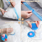 Travel Vacuum Bags with Rechargeable Pump,6 Pack Vacuum Storage Seal Bags for Clothing Suitcase Backpack, Space Saver Compression Clothes Storage Bag (6 Medium+Electric Pump)