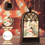 Snow Globe Christmas with Snowman, Lighted Christmas Snow Globes with Timer, Swirling Musical Glittering Snow Globes Lantern for Christmas Decoration(Snowman)