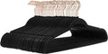 Amazon Basics Slim Velvet Non-Slip Space Saving Suit Clothes Hangers for Closet Organization, Black/Rose Gold, 50-Pack