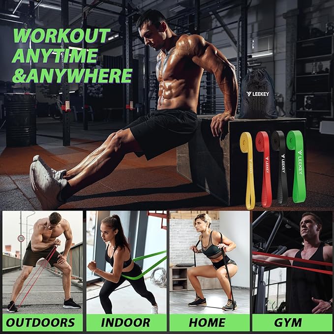 LEEKEY Resistance Bands, Exercise Bands,Pull Up Assist Bands - Bands for Working Out,Band for Men and Women Fitness Training, Physical Therapy,Home Workouts