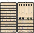 Hanging Jewelry Organizers and Storage, Double-Sided Jewelry Necklace Holder for Jewelries, Earrings, Accessories, Rings on Closet, Door, Wall (1,Beige)