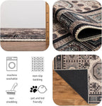Keen Home Design 9x12 Rug - Machine Washable Area Rug with Non-Slip Backing, Ideal for Living Room, Dining Room, Bedroom - Vintage, Easy Clean, Durable, Low Pile Rug - (9' x 12')