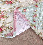 Brilliant Sunshine Pink and Green Rose Patchwork Sofa Armrest 5 Pockets Organizer, Slip Resistant Armchair Caddy, Washable Remote Controls Holder, Storage for Magazine, Tablet, 35×13", Pink Green