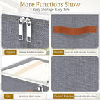 Yawinhe Pack of 2 Underbed Storage Bags, Foldable Clothes Storage with Clear Window, for Duvets, Clothes, 80 x 40 x 15 cm, Grey