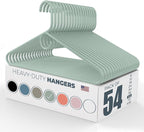 Neaties Heavy Duty Clothes Hangers 50 Pack (54 Count) – Made in the USA – 8lb Capacity Plastic Hangers for Adult Clothing – Durable for Pants, Coats, Jackets, or Jeans – Mint