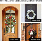 Golden Wreath Hangers for Front Door, Vintage Metal Wreath Hanger, 15.5" Elegant Door Hanger, Door Wreath Hanger for Easter Christmas Halloween Fall Decoration, Welcome Sign Wreath Hangers for Door