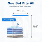 HOUSE DAY 10 Small Vacuum Seal Bags For Clothing Travel, 80% Space Saving Travel Vacuum Bags with Electric Pump, Vacuum Storage Bags For Clothes, Bedding, Moving, Camping, Toys, Storage & Organization
