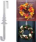 Wreath Hangers for Front Door,15" Sturdy Metal Wreath Doors Hangers,Over The Door Hooks for Front Porch Decor,Garland Hooks Holders for Halloween Christmas Decorations (Silver Christmas Tree, 1 Pack)