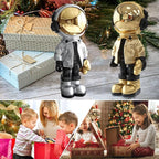 Dosker Astronaut Statues Spaceman Sculpture Polyresin Arts Gifts Gold Figurine Ornament Room Decor for Men,Home and Crafts Desktop Accessories Tabletop Decoration, Living Room, Office, Bookshelf