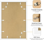 12x18 Picture Frame 3 Pack - White Poster Frame Display Pictures 11x17 with Mat or 12 x 18 Without Mat for Wall Hanging Horizontal and Vertical