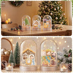 Soulchen 21 Sets Nativity DIY Snow Globe Kit VBS Crafts Plastic Glitter Snow Globes Religious Bible Arts Kit for Sunday School Activities Christian Crafts Bible Story Decorations