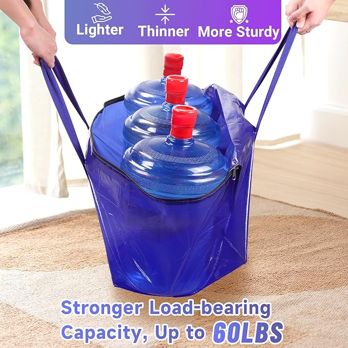 10Pack Moving Storage Bags, Moving Supplies Packing Boxes for Moving, Camping, College Dorm Room Essentials for Girls, Blue Tote Bags, 76L Heavy-Duty Storage Bins With Lids And Zippers