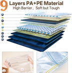 Vacuum Storage Bag with Rechargeable Cordless Pump, 9 Pack Vacuum Seal Space Saver Bags for Clothing Clothes Travel Home