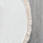 Light Brown Beige Washable Shaggy Round Rug 5ft Faux Rabbit Fur Rugs for Living Room Circle Nursery Rug for Bedroom Girl Room Décor