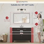 Keonjinn Black Bathroom Mirror 40 x 24 Inch, Metal Frame Black Mirror for Over Sink, Brushed Black, Modern Farmhouse, Square Corner Rectangular Mirrors for Wall(Horizontal/Vertical)