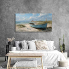 Beach Wall Art Coastal Wall Decor Nautical Ocean Canvas Picture Nature Boat Seagull Seascape Prints Artwork Bathroom Decor Rustic Seaside Scenery Painting Living Room Bedroom Home Decoration 24x48"