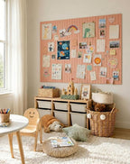 Aothia 12-Pack Felt Bulletin Board Tiles 48"x36", Modular Pin Board for Smooth Walls, Cork Board Alternative for Notes & Photos, 0.35" Thick, 70 Adhesive Tabs & 40 Pins, Pink