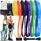 FitBeast Resistance Bands Set, Pull Up Assist Bands for Strength Training, Powerlifting, Muscle Toning, Yoga, Mobility Exercises, Rehabilitation, Full-Body Workout