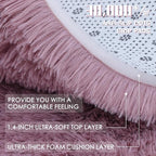 OLANLY Blush Round Rugs for Bedroom - Machine Washable, 4 ft Circle Area Rugs for Living Room, Soft and Fluffy Shaggy Carpet for Teen Girls and Boys, Nursery Rooms, Dorms, Home Decor Aesthetic