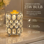 Leyoue Wax Warmer Wrought Iron Crystal Wax Melt Warmer Electric Oil Burner Wax Melt for Gifts & Decor, Home, Office, SPA,Bedroom