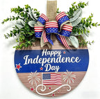 4th of July Wreaths Decorations for Front Door with Large Bow, USA 250th Anniversary Merchandise, Independence Day & Summer Patriotic Decorations for Garden & Patio (Color-Day)