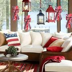 Large Patriotic Wreath Bows for Front Door, Memorial Day Red Blue White Stars and Stripes Bows for Wreath