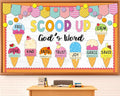 Summer Christian Bulletin Board Decorations Set Bible Verse Inspirational Jesus Classroom Decoration Summer Ice Cream Religious Paper Cutouts for Sunday School Church VBS Home Chalkboard Wall Decor