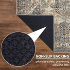 Keen Home Design 10x14 Rug - Machine Washable Area Rug with Non-Slip Backing, Ideal for Living Room, Dining Room, Bedroom - Vintage, Easy Clean, Durable, Low Pile Rug - (9'7" x 14')