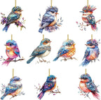 Hummingbird Window Hangings Ornament- 10Pcs Acrylic Bird Sun Catcher Decor, Art SunCatcher Tree Pendant for Gifts Indoor Outdoor Home Wall Living Room Spring Summer Garden Decoration