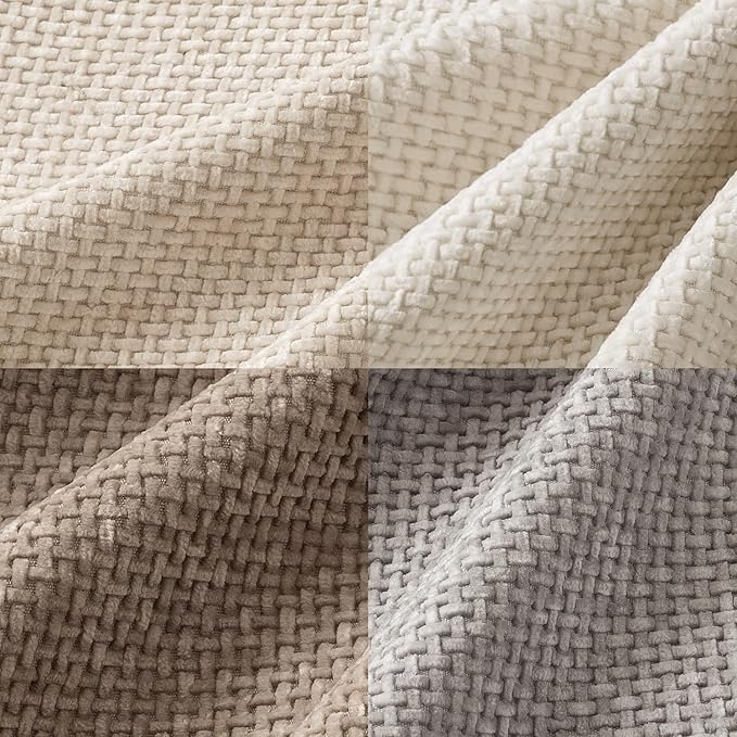 MIULEE Pack of 4 Couch Throw Pillow Covers 20x20 Inch Neutral Beige/Brown Soft Decorative Chenille Pillow Covers Farmhouse Accent Cushion Covers for Boho Spring Home Decor Sofa Bedroom Living Room