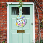 Welcome Spring Summer Hummingbird Front Door Sign Decor 12"x12" Spring Floral Flowers Wood Door Hanger for Outdoor Outside Porch Seasonal Farmhouse Wooden Wreath Wall Hanging Sign for Home Yard