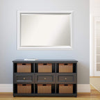 Amanti Art White Wall Mirror 28x40 Blanco White Rectangle Bathroom Mirror for Wall Decor Living Room, Large Modern Wood Frame, Hangs Horizonally and Vertically, Bathroom Decor, Beveled Edge