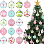 Zeyune 16 Pcs Summer Flamingos Tree Ornaments Summer Hanging Ornament Ball Tropical Palm Flamingo Hanging Home Decorations for Tree Tropical Party Holiday Decor