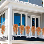 Artificial Hanging Flowers for Outdoors Fake Plants Decoration, 2 Packs Faux Silk Daisy Flower Realistic Outdoor Flowers UV Resistant Porch Patio Window Yard Indoor Spring Decor(Orange)