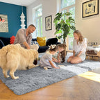 OLANLY 5x8 Machine Washable Large Area Rugs for Living Room, Bedroom, Soft Fluffy Shaggy Bedside Rug, Indoor Floor Carpet for Kids Girls and Boys, Dorms, Nursery, Home Decor, Silver Grey