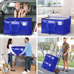 Moving Bags, Storage Bags with Sturdy Handles and Heavy Duty Zippers, Storage Totes for Space Saving, Moving & Storage, Collapsible Moving Supplies(125L, 2-Pack, Blue)