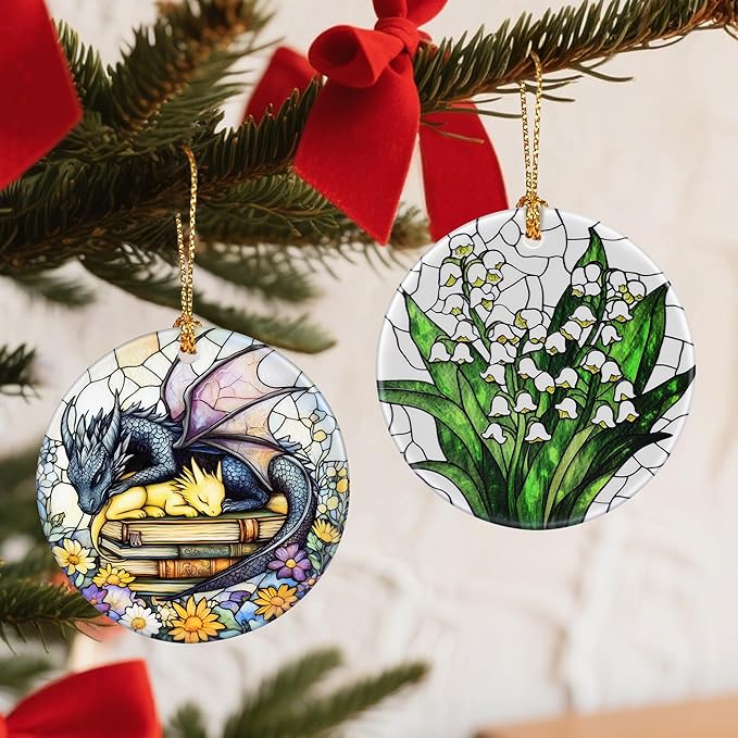 Flower Hanging Ornament, Christmas Ornaments, Xmas Decorations for Tree, Ornaments for Christmas Tree, Holiday Ornament, Flower Themed Gifts, Holiday Party Gifts, Xmas Gift Ideas - Lily of The Valley