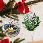 Flower Hanging Ornament, Christmas Ornaments, Xmas Decorations for Tree, Ornaments for Christmas Tree, Holiday Ornament, Flower Themed Gifts, Holiday Party Gifts, Xmas Gift Ideas - Lily of The Valley