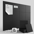 Large Cork Bulletin Board Wall - 48" x 36" Felt Pin Board TSJ OFFICE 12 Pack Tiles Set with 50 Pushpins & Safe Removable Adhesive Tabs, Corkboard for Office Home Office Decor Classroom Display - Black
