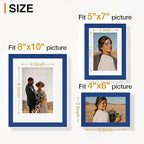 Vittanly 10 Pack Picture Frames Collage Wall Decor, Gallery Frame Set for Wall Mounting or Tabletop Display, Multi Sizes Including 2pcs 8x10, 4pcs 5x7, 4pcs 4x6, Blue