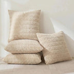 Fancy Homi 4 Packs Decorative Throw Pillow Covers for Living Room Couch Bed, Modern Farmhouse Boho Home Décor Accent Cushion Case, 22" x 22", Tan