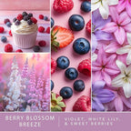 Scentsationals Berry Blossom Breeze Scented Wax Melts - Violet, White Lily, & Sweet Berries, 10oz (24 Cubes)