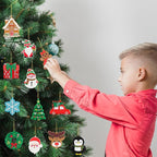 kockuu Christmas Ornaments for Tree Decorations, 24pcs Soft PVC Hanging Ornaments Snowflake Gingerbread House Snowman for Christmas Tree Gift Box, Winter Holiday Party, Home, Office Decor