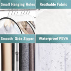 Clear Garment Bag for Hanging Clothes 10” Gusseted, 40&60” Suit Bags for Open Closet Storage Plastic Clothes Cover for Coat, Dress, Shirts, Fur, Jacket, Wardrobe Protectors, 4 Pack