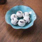 Set of 6 Decorative Orbs for Centerpiece Bowls for Dining Table Centerpiece Decor - 2.6in Feather Pattern Orb - Coffee Table Decor Ball - Bowl Excluded